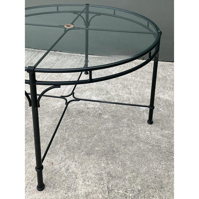 Metal Vintage Brown Jordan “Florentine” Cast Aluminum Outdoor Dining Table For Sale - Image 7 of 12