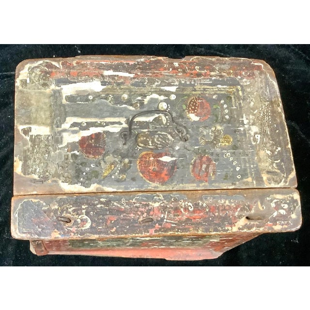 19th Century Early 19th Century Wooden Scandinavian Trinket Box With Drawers For Sale - Image 5 of 9