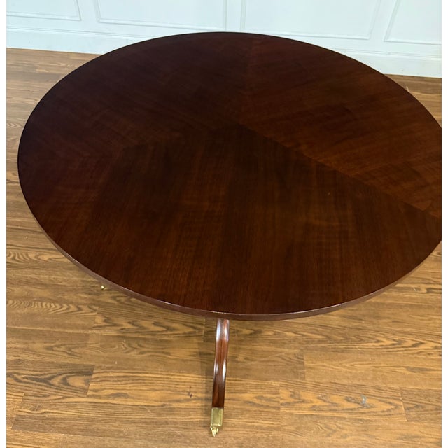 Traditional Round Walnut Occasional Table by Leighton Hall - Showroom Sample For Sale In Atlanta - Image 6 of 10