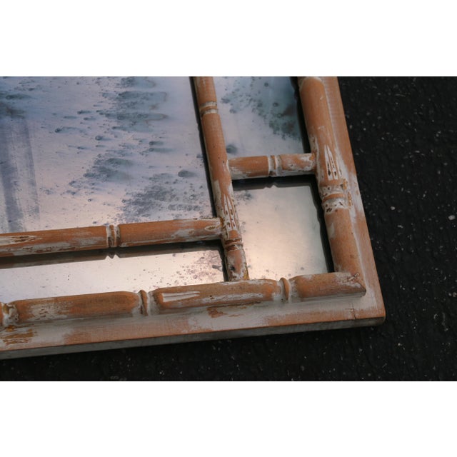 Vintage Italian Faux Bamboo Greek Key Wall Mirror, 1970s For Sale - Image 13 of 18