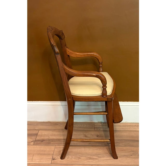 Antique Eastlake Victorian Style Carved Walnut Youth Chair For Sale - Image 6 of 9