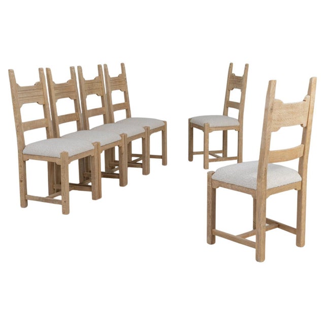 20th Century French Oak Dining Chairs With Upholstered Seats - Set of 6 For Sale - Image 15 of 18