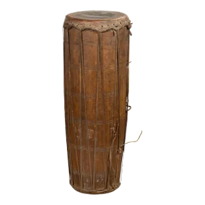 Antique Thai 19th Century Wood and Leather Klong Khaek Processional Drum