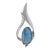 Boulder Opal Pendant W Earth Mined Diamonds in Solid 14k White Gold For Sale