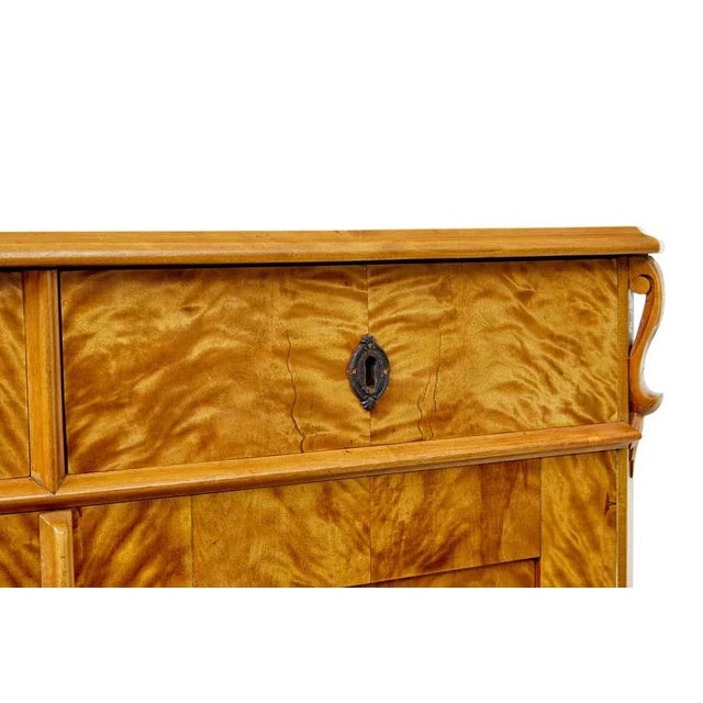 Antique Swedish Tiger Birch Buffet, 1870 For Sale - Image 10 of 11