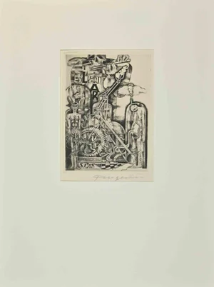 Michel Fingesten, Ex Libris, Etching, 1937