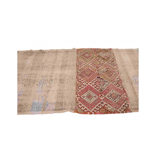Vintage Turkish Embroidered Kilim Rug - 4`4″ X 9`4″ Ft. For Sale - Image 4 of 6