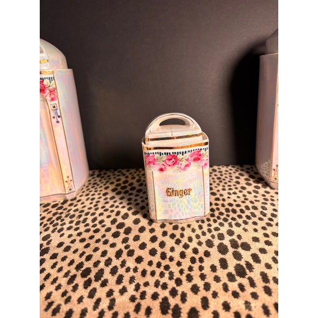 Vintage German Iridescent Lusterware Kitchen Canister Set For Sale - Image 10 of 18