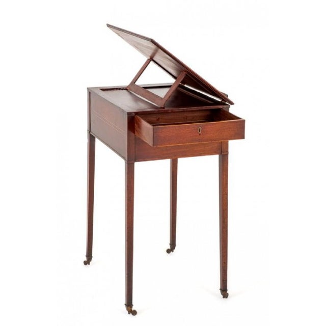 Hollywood Regency Antique Regency Reading Side Table in Mahogany, 1800s For Sale - Image 3 of 6