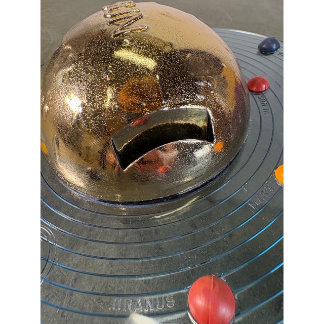 Gold Atomic Era MCM Vacumet Inc. Gold "Solar System" Coin Bank For Sale - Image 8 of 11