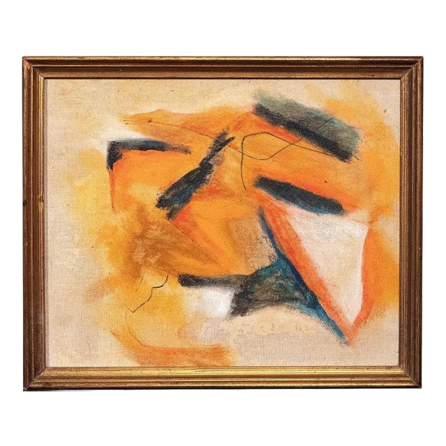 Giorgio Lo Fermo - Orange and Black Composition - Oil Painting - 2012 For Sale