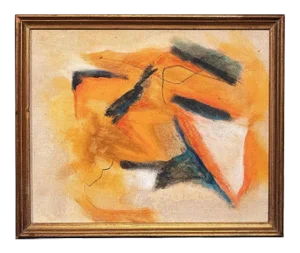 Giorgio Lo Fermo - Orange and Black Composition - Oil Painting - 2012