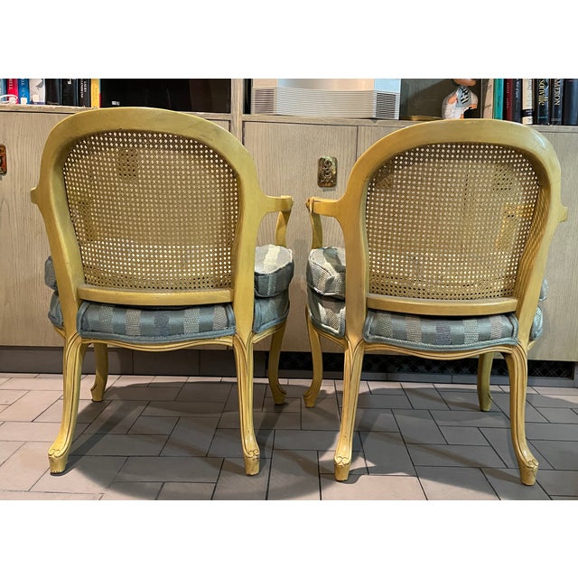 Mid 20th Century Bergere Chairs With Cane Backs a Pair Chairish