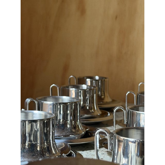 Mid-Century Modern Italian Stella 18/10 Espresso Service in Stainless Steel, 1970, Set of 26 For Sale - Image 9 of 18