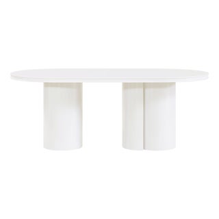 Elora White Lacquer Oval Dining Table For Sale