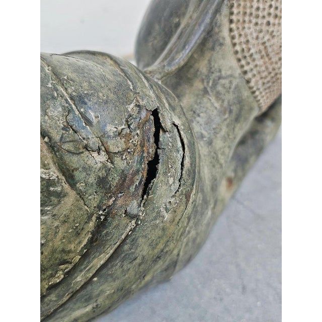 Large Antique Sculpture of Resting Buddah Done in Bronze For Sale - Image 11 of 18