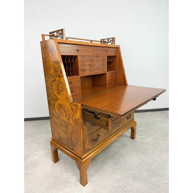 Art Deco Walnut Burl Secretary Desk from Adolf Gustav Schneck, 1924 For Sale - Image 8 of 18