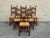 Italian Vintage Italian Carved Walnut Rush Seat Dining Chairs – Set of 6 For Sale - Image 3 of 12