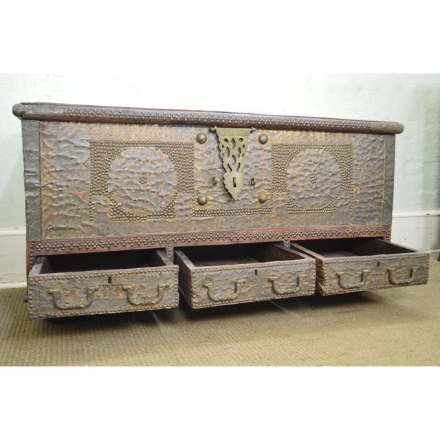 Antique Surat Brass Mounted Teak Arab Chest Chairish