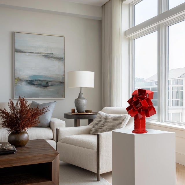 2020s Bouquet of Red Roses - Abstract Contemporary Metal Sculpture for Table or Desk Original Artwork by Granville Beals For Sale - Image 5 of 6