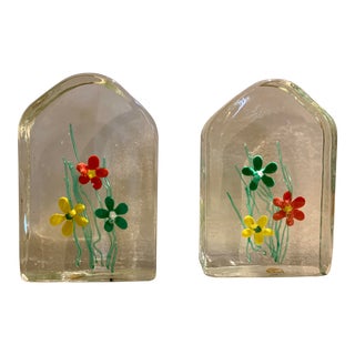 1960s Hand Blown Murano Glass Mid-Century Bookends - a Pair For Sale