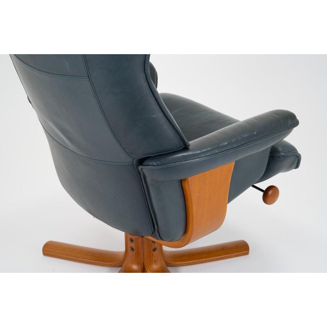 Vintage Scandinavian Adjustable Leather Lounge Chair from Hjellegjerde Møbler, 1980s For Sale - Image 12 of 18