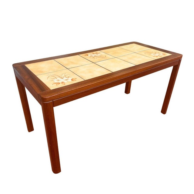 Wood Mid 20th Century Danish Teak & Tile Coffee Table Nest For Sale - Image 7 of 9