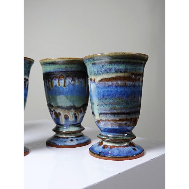 Ceramic Vintage Glazed Ceramic Mazagrans, 1960s, Set of 5 For Sale - Image 7 of 17