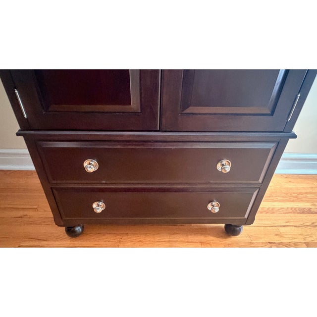 Wood Bernhardt Martha Stewart Signature East Hampton Armoire Cabinet With Adjustable Shelves For Sale - Image 7 of 15