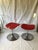 Pair of awesome retro mid-century modern swivel chairs with shaped lucite backs with raise upholstered seat. These chairs...