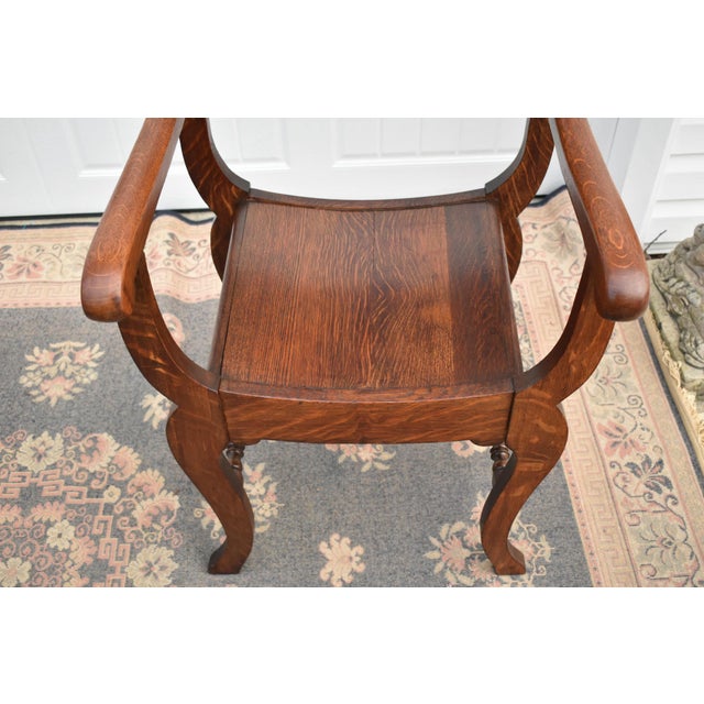 Antique Carved Oak Tudor Style U Shaped Chair Chairish