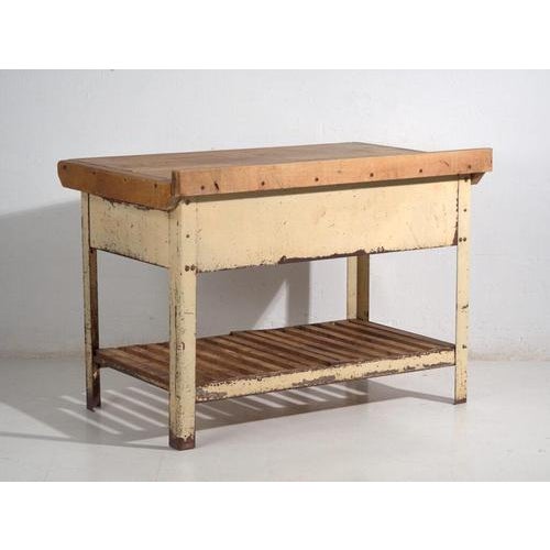 Japanese Industrial Worktable with Drawers For Sale - Image 10 of 13