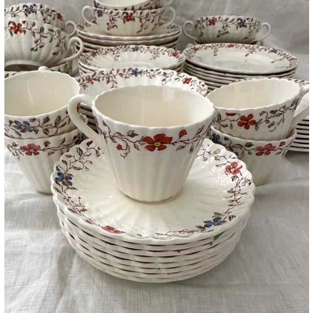 Vintage Spode Wicker Dale Dinnerware 60 Piece Set For Sale - Image 9 of 11