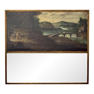 Trumeau Overmantel Mirror, Fench Period 18th Century For Sale