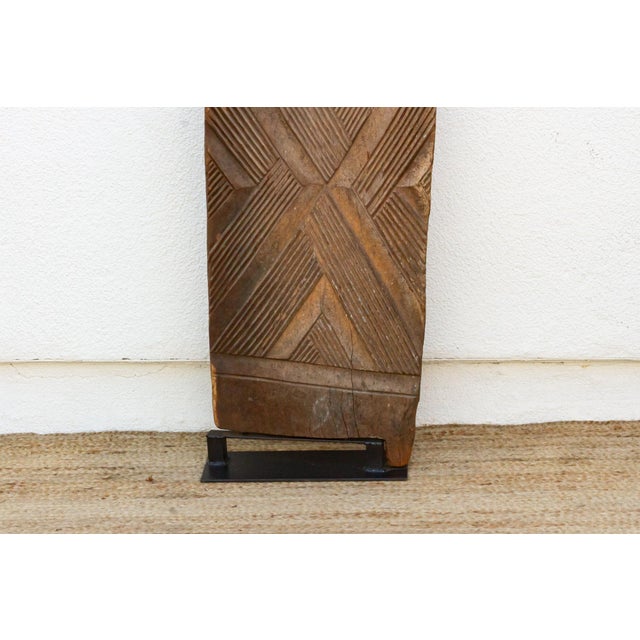 Tribal Bold Chevron Mali Antique Door For Sale - Image 4 of 8