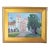 Santa Barbara Mission Church Landscape by Listed Artist Silvio Silvestri Oil Painting Including the Antiqued Gold Wood Frame For Sale