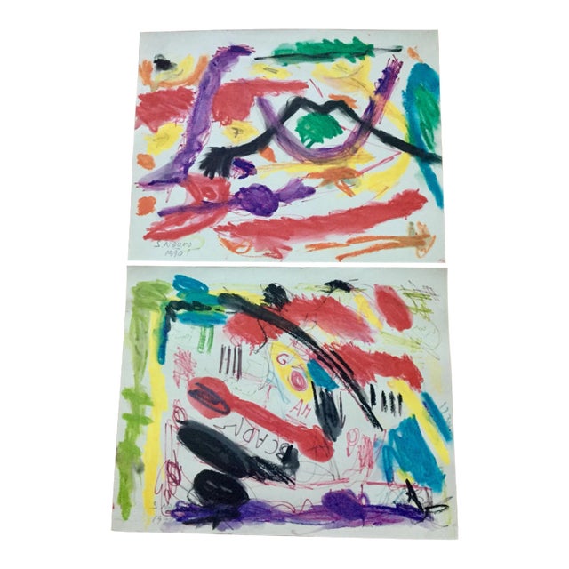 Samir Nanoo Original Abstract Mixed Media Art - Set of 4 For Sale