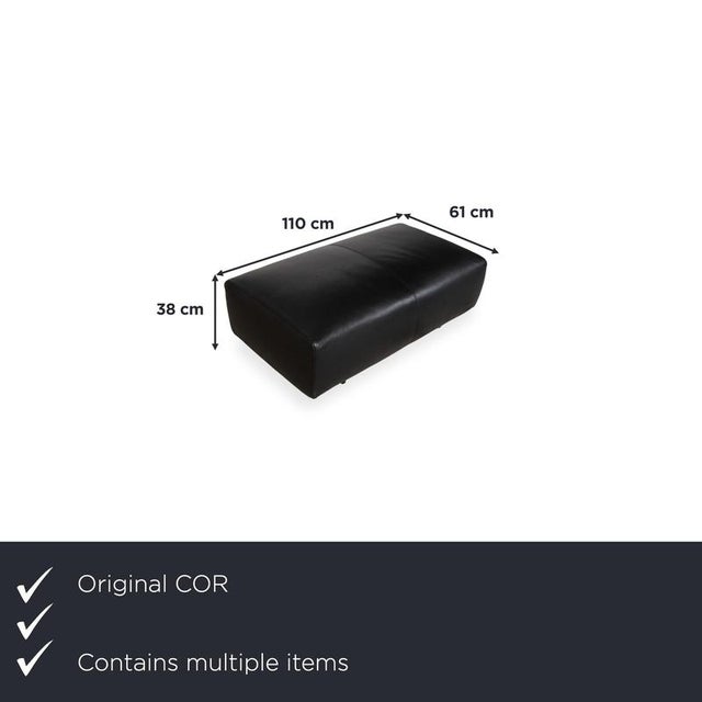Modern Moss Leather Three-Seater Sofa with Ottoman from COR, Set of 2 For Sale - Image 3 of 18