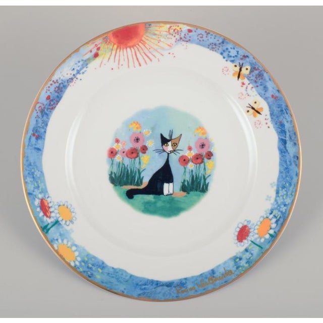 Rosina Wachtmeister for Goebel, Germany. Six dinner plates with cat motifs. Late 20th century. Marked. In perfect...
