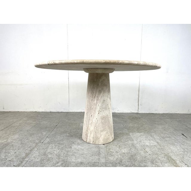 Travertine Dining Table in the style of Angelo Mangiarotti, 1970s For Sale - Image 9 of 11