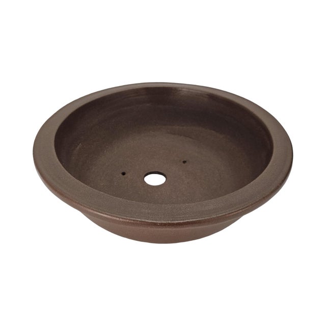 VTG Chinese Tokoname Yixing Clay Bonsai Pot Round Basin Planter Brown 11" For Sale - Image 4 of 11