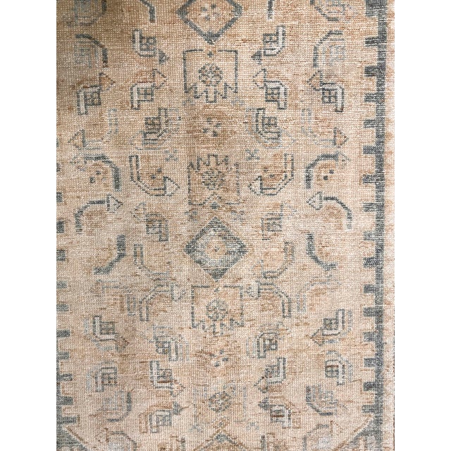 Shabby Chic Vintage Circa 1930 Taupe Lightly Distressed Malayer Hand Knotted Rug 3'8 X 6'1 For Sale - Image 3 of 6
