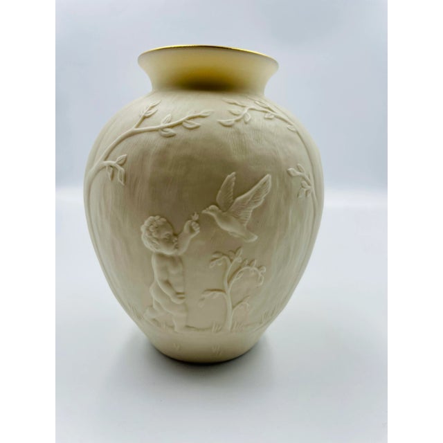 American Vintage Lenox China "Cherub" Heritage Collection Bisque Posy Vase For Sale - Image 3 of 10