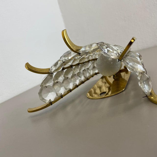 Vintage Austrian Wall Light in Brass and Crystal Glass from Bakalowits & Söhne, 1950s For Sale - Image 12 of 16