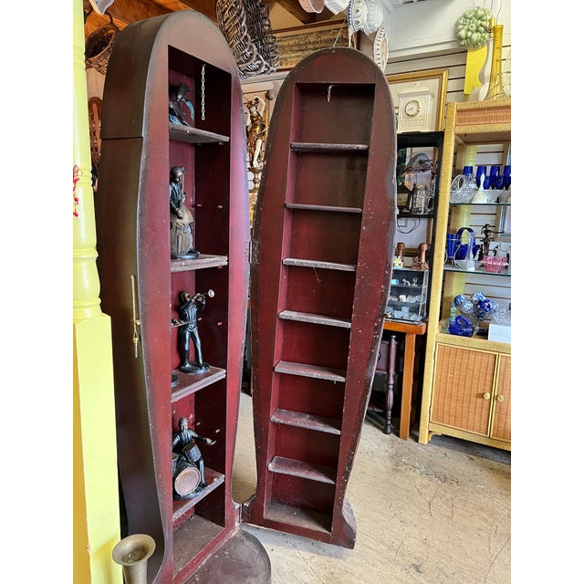 Late 20th Century Vintage Life Size Sarcophagus Cabinet 76” Egyptian Pharaoh King Tut For Sale - Image 5 of 11