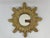 Vintage 16" Gilded Sunburst Wall Mirror With Light Cream Wash For Sale - Image 4 of 15