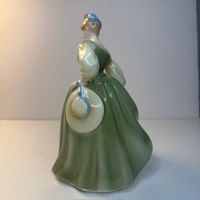 Green Vintage 1960s Royal Doulton Fair Lady Figurine Hn2193 Bone China England For Sale - Image 8 of 15