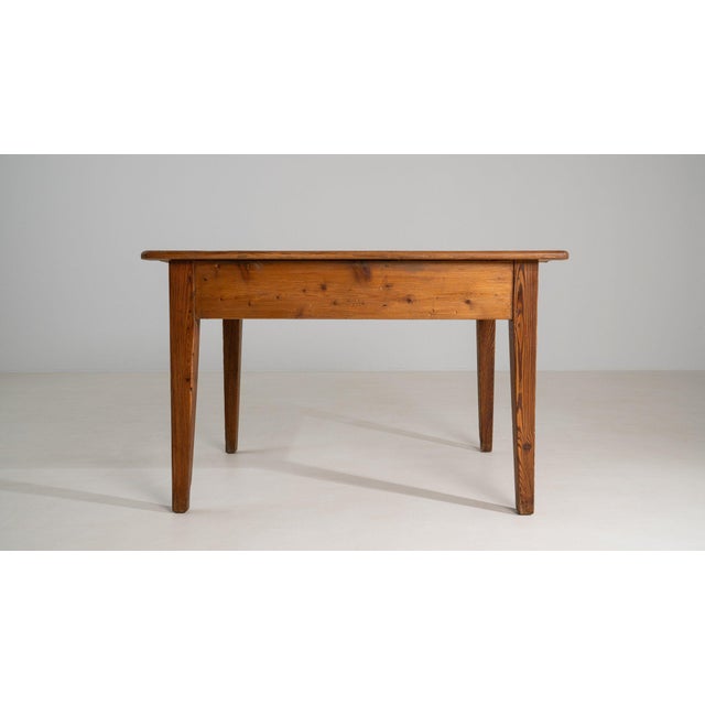 1900-1909 Scandinavia Warm Honey Oak Oak Side Table With Drawer For Sale - Image 9 of 11
