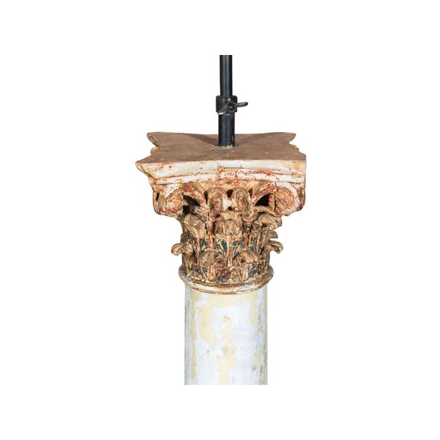Antique Column Floor Lamp For Sale - Image 4 of 5