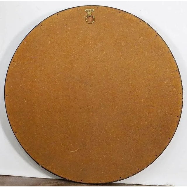 English Round Ebony Black and Gold Framed Convex Mirror (Diameter 18 1/2) For Sale - Image 12 of 12